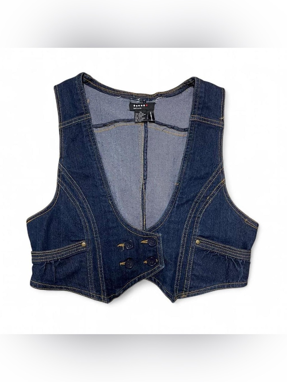 Y2K Cropped Denim Vest Waistcoat